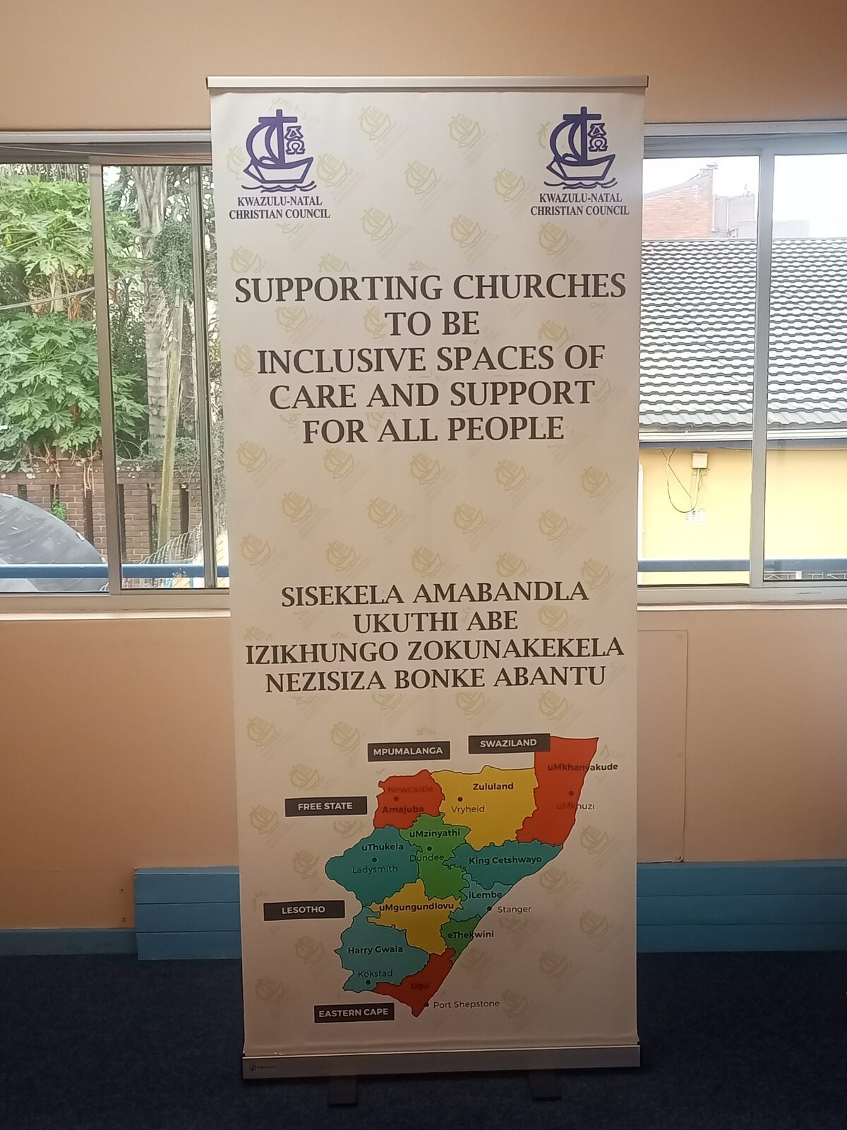 KZNCC banner: Supporting Churches to be Inclusive Spaces of Care and Support for All People